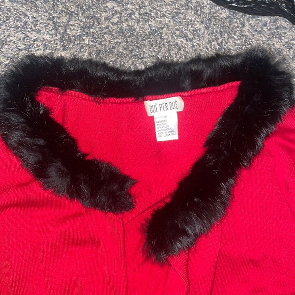 Due Per Due Vintage Silk Fur Lined Button Front Cardigan - Picture 3 of 4